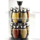 SINOGLASS 12 Pcs Clear Glass Spice Jar Rack Set thumbnail-1