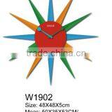 Hot Selling Sunshape Wood Wall Clock for Decoration
