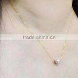 AAA Grade Fashionable Akoya Pearl Pendant 18k Gold Pendant 8-8.5mm Round Pearl Pendant Necklace thumbnail-2