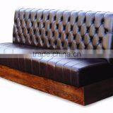 Hot Sale Button Tufted Restaurant Booths Leather Sofa Seating Design thumbnail-1