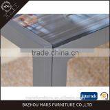 Modern Furniture Glass Kitchen Dining Dinette Top Dining Set 6 Person Dining Table and Chairs Set thumbnail-6