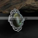 925 sterling sliver vintage style antiqued silver oval labradorite brooch fashion women brooch jewelry 6530012