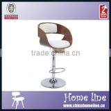 BAR00003 Wood and Leather Bar Chair, Steel Bar Chair, Indoor Furniture thumbnail-1