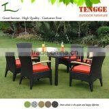 Rattan Wood Garden Furniture Rattan Wood Dining Table With 4 Chairs thumbnail-3