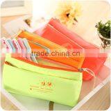Q1113 Creative Candy Color Fluorescent Double Zipper Pencil Bag thumbnail-1
