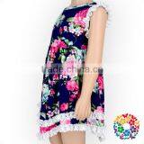 Summer Flower Girl Dresses Navy Floral Designer One Piece Party Dress thumbnail-1