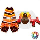 Brown Yellow Orange White Stripe Leg Warmers Baby Girl Leg Warmers Socks With Bows thumbnail-4
