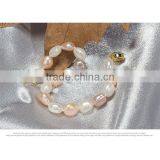 Mother's Gift 9-10mm Multicolor Baroque Freshwater Pearl Bracelet thumbnail-6
