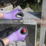 NMSAFETY 13 Gauge Purple Nylon Coated Black Latex Glove /Industrial Gloves thumbnail-1