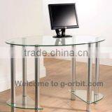 Metal Frame Design Modern Glass Computer Table thumbnail-4
