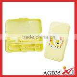 Plastic Box Package Spoon Fork Chopstick Children Stainless Steel Cutlery Set AGB35 thumbnail-1