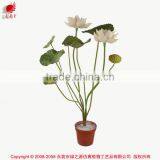 Nearly Nature Artificial 2 Flower Group of Lotus in Pot Bonsai Plant for Indoor Decoration thumbnail-1