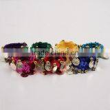 Indian Belly Dance Bangle Bracelet Stretch Sequin Anklet With Cion thumbnail-1