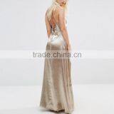 2016 Pictures of Ladies Prom Gown Dresses Cowl Front Strappy Evening Cami Maxi Dress With Thigh Split HSd7464 thumbnail-3