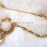 Polki HOOP NATH Press NOSE RING GOLD PLATED thumbnail-1