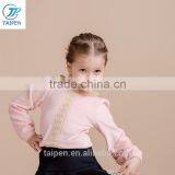 High Neck Girls Velvet t Shirt With Lace Children Clothing Pullover Long Sleeve t Shirt thumbnail-2