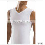 MEN COTTON RIB V NECK SLEEVELESS T SHIRT thumbnail-6
