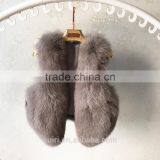 2016 Full Genuine Leather Real Fox Fur Coat Female Short Design Fox Fur Vest Slim Waistcoat Women Fur thumbnail-6