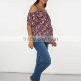 Ditsy Print Cold Shoulder Top With Tie Detailing Maternity Clothes Cheap thumbnail-3