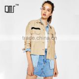 Buy jackets online ladies light short cotton overshirt military jacket