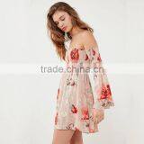 Smocked Bodice Full Sleeve Mini Dress SS18 Floral Printed Womenswear thumbnail-2