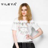 High Fashion Summer Short Sleeve Lace Printed Designed Crochet Top Fashion Blouses 2015, Design Short Sleeves Elegant Blouses thumbnail-3