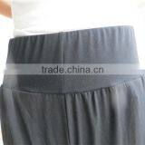 DYJ-084 Plus Size Adult Women's Ruffled Capris Ladies Plain Black Cotton Palazzo Buttoms Mommy and me Casual Pants thumbnail-4