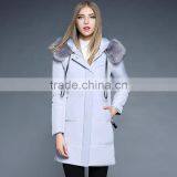 2016 Latest Designs Lady Formal Black Stripe Winter Women's Coat for Ladies thumbnail-2