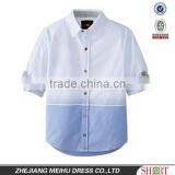 Boys Shirt Slim Fit Ombre Horizontal Stripe Long Sleeve Roll up Kid Shirt thumbnail-1