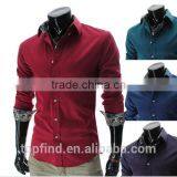 shrits manufacturer OEM fashion italian style deep red ,blue color men shirts