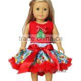 18" Doll Christmas Santa Green Pettiskirt With Tree Red Tank Top thumbnail-1