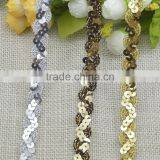 Sewing Crafts DIY Garment 1.5cm Width Gold Silver Sequin Banding Lace Ribbon thumbnail-4