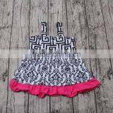 Kids Clothes Wholesale Floral Print Braces Top Match Ruffle Pants Baby Girl Boutique Clothing Sets thumbnail-4