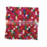 Handmade Felted 2 cm Ball Square Mat/rug thumbnail-1
