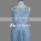 Real Sample Sleeveless See Through Back Beaded Chiffon Evening Dress Women With Train thumbnail-4