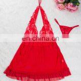 Red Plus Size See Through Girls Sexy Sleeping Dress thumbnail-4