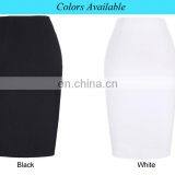Kate Kasin Occident Women's Black High Stretchy Hips-Wrapped Split Short Pencil Skirt 20" KK000273-1 thumbnail-5