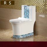 Chaozhou Manufacturer Sanitary Ware Ceramic New Design Blue Color Siphonic One Piece Toilet wc