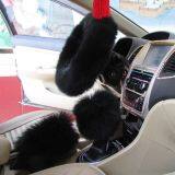 Premium Fluffy Genuine Sheepskin Fur Car Steering Wheel Cover thumbnail-5