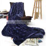 Custom Design Polyester Printed Royal Blue Flannel Fleece Brushed Blanket for Winter thumbnail-4