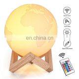 Creative Kids Gift Remote Control RGB 16 Colors 3d Moon Lamp thumbnail-6