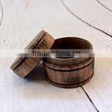 Rustic style vintage stain small round wooden gift box,antique wood box accept OEM