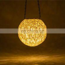 New Style Solar-powered Rattan Balls Decorate Night Lamp Lights for Outdoor Hanging
