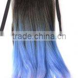 Dip Dyed Three Tone Pony Tail Wigs Synthetic Hair Wig Hair Extension Ponytail Wig thumbnail-3