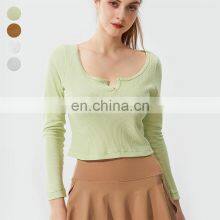 Quick Dry Top Selling Outdoor Sportswear Gmy T Shirt Breathable Perspiration Women Long Sleeve Yoga Clothing Workout Fitness Top thumbnail-1