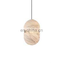 Wholesale Nordic Bar Hotel Home Decorative Copper Simple Modern Led Alabaster Chandelier thumbnail-1