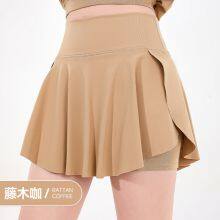 Quick Drying Built-in Pocket With Ruffle Edge, Outdoor Badminton and Tennis Skirt, Anti Glare Fake, Two High Waisted Yoga Skirts and Pants thumbnail-2