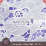 Fashion 130CM White Water Soluble 100% Polyester Chiffon Embroidery Lace Fabric thumbnail-5