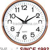 Wooden Color Cheap Plastic Material Wall Clock