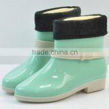 Warm Winter Fashion Boots With Cotton and Cotton Warm Female Short Tube Rain Shoes thumbnail-5